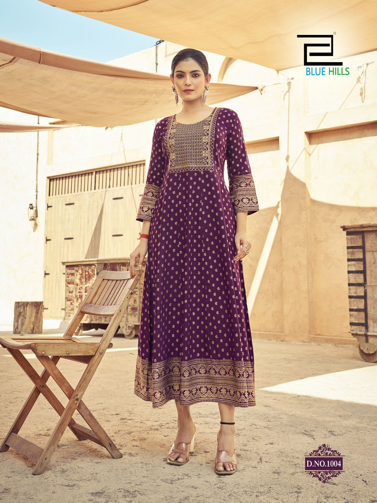 Urvashi By Blue Hills Rayon Embroidered Anarkali Long Kurti Wholesale In India